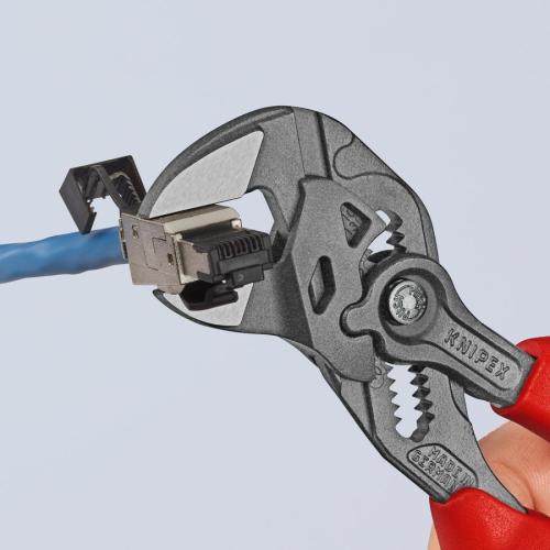 Knipex Pliers Wrench Multi-component Handles Grey Atramentized 180mm 86 02 180